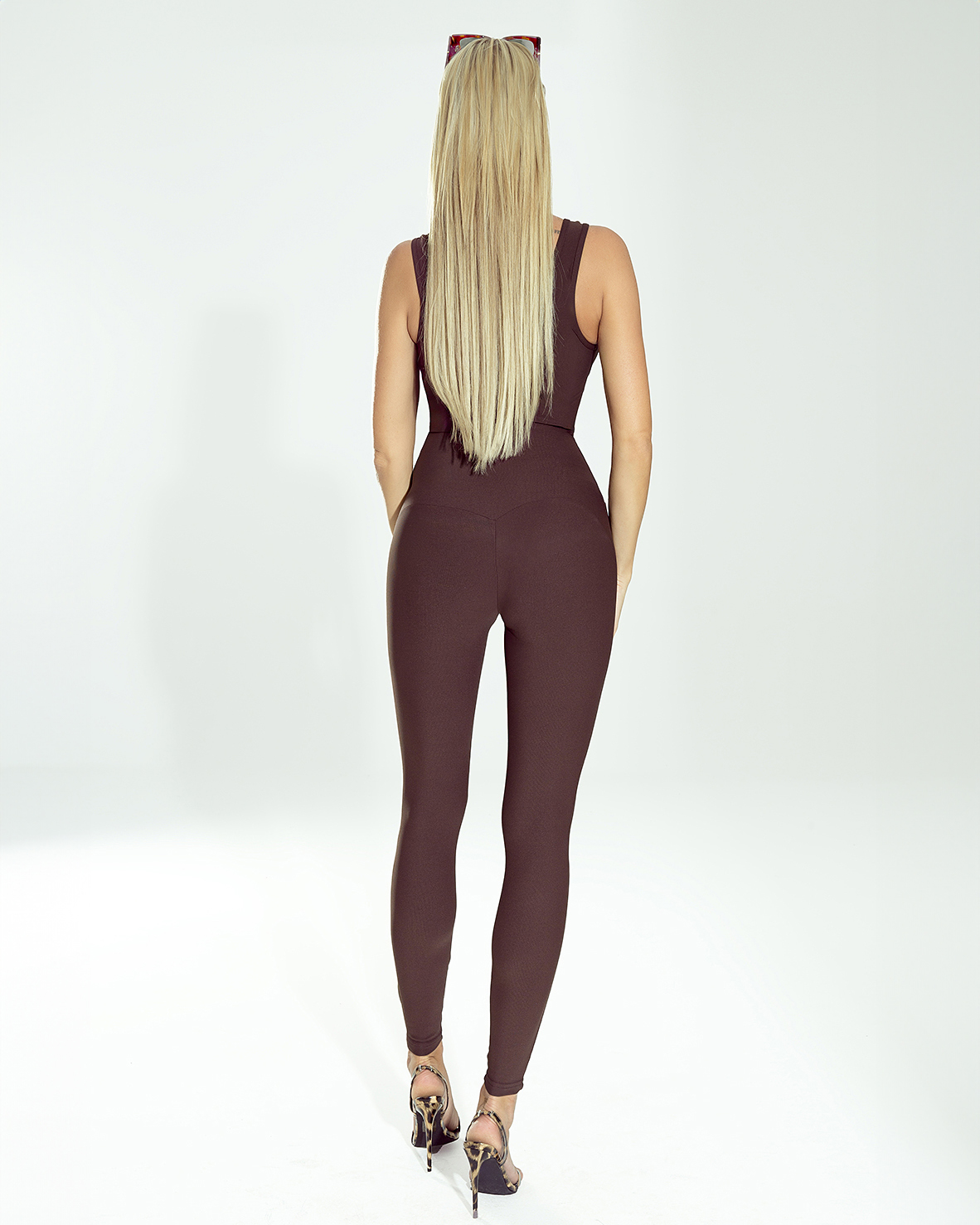 Brązowe legginsy Linea - obrazek 3